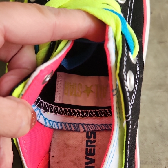 Converse Chuck Taylor Double Upper All Star Shoes Unisex M8/ W10  Neon / Black - Picture 6 of 12